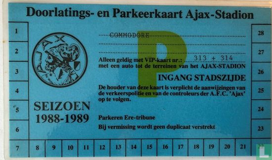 Parkeerkaart Ajax-Stadion - Afbeelding 1