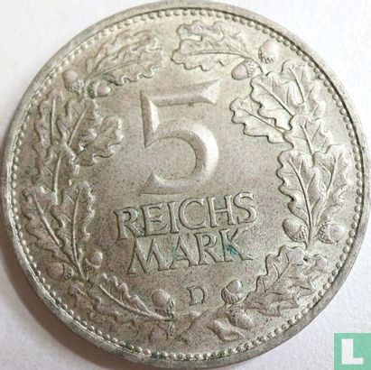 Duitse Rijk 5 reichsmark 1925 (D) "1000 years of the Rhineland" - Afbeelding 2