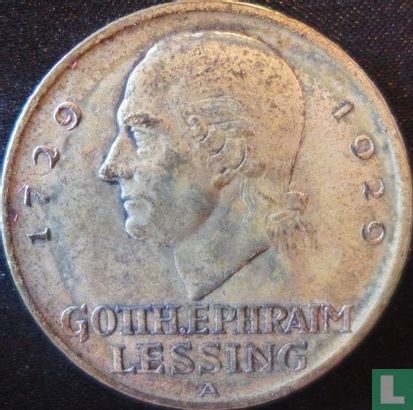 German Empire 5 reichsmark 1929 (A) "200th anniversary Birth of Gotthold Lessing" - Image 1