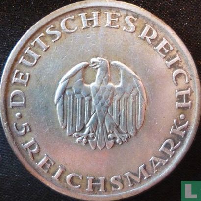 Duitse Rijk 5 reichsmark 1929 (A) "200th anniversary Birth of Gotthold Lessing" - Afbeelding 2