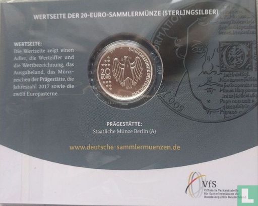 Duitsland 20 euro 2017 (PROOF - folder) "500th anniversary of Reformation" - Afbeelding 3
