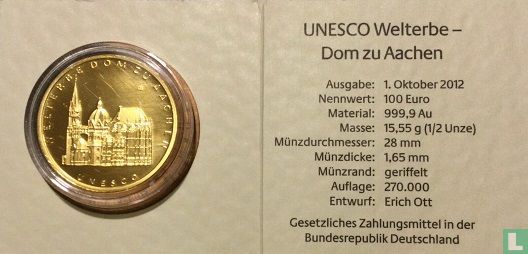Allemagne 100 euro 2012 (D) "Aachen Cathedral" - Image 3
