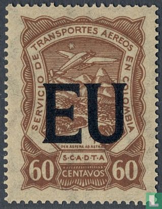 Airplane over the Magdalena River, with overprint