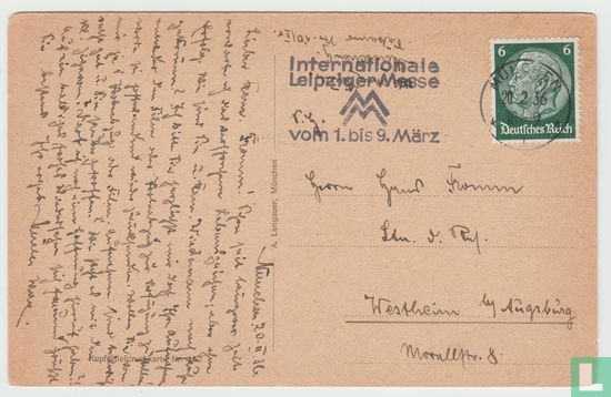 Hofbräuhaus München Bayern Ansichtskarten Munich Bavaria 1936 Postcard - Image 2