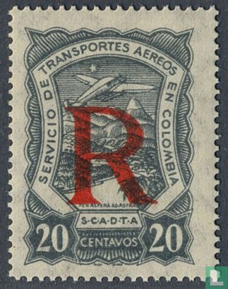 Airplane over the Magdalena River, overprinted R