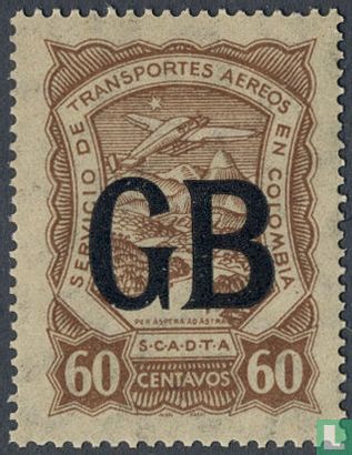 Airplane over the Magdalena River, with overprint