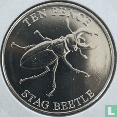 Guernsey 10 pence 2021 (kleurloos) "Stag beetle" - Afbeelding 2