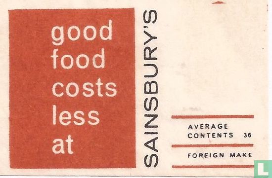 Good food costs less at Sainsbury's