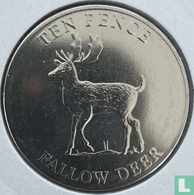 Guernsey 10 pence 2021 (kleurloos) "Fallow deer" - Afbeelding 2