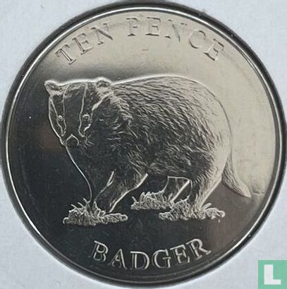 Guernsey 10 pence 2021 (kleurloos) "Badger" - Afbeelding 2