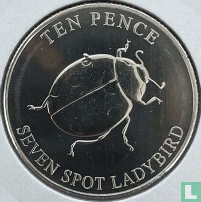Guernsey 10 Pence 2021 (ungefärbte) "Seven spot ladybird" - Bild 2
