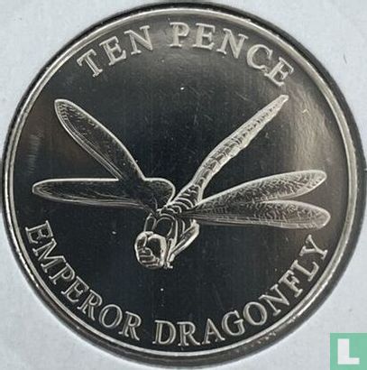 Guernsey 10 pence 2021 (kleurloos) "Emperor dragonfly" - Afbeelding 2