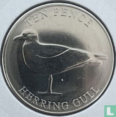 Guernsey 10 pence 2021 (colourless) "Herring gull" - Image 2