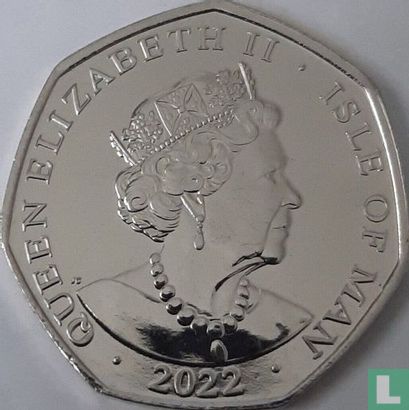Man 50 pence 2022 (koper-nikkel - type 1) "Platinum jubilee of Her Majesty Queen Elizabeth II" - Afbeelding 1