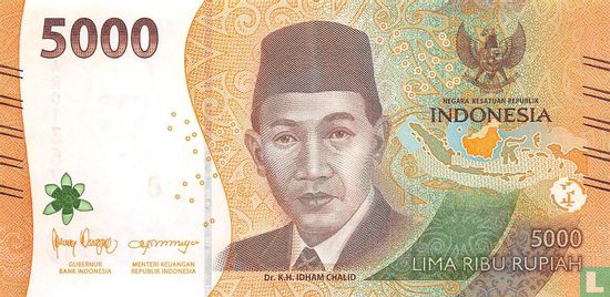 Indonésie 5000 roupies 2022 - Image 1
