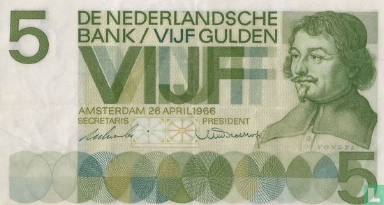 Netherlands 5 guilder (PL22.a) - Image 1