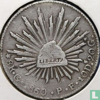 Mexico 8 real 1860 (Go PF) - Afbeelding 1