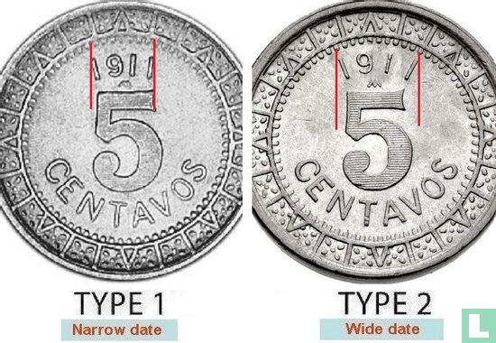Mexiko 5 Centavo 1911 (Typ 2) - Bild 3