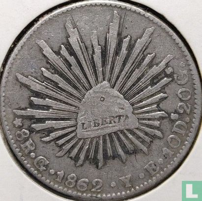 Mexiko 8 Real 1862 (Go YE) - Bild 1