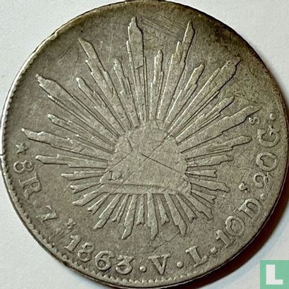 Mexique 8 reales 1863 (Zs VL) - Image 1