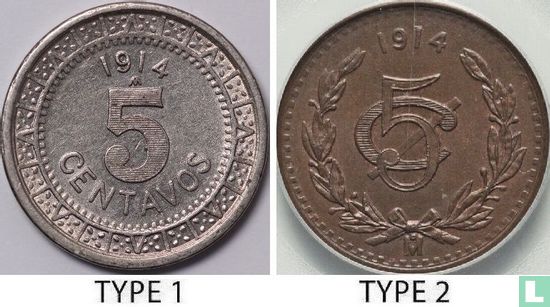 Mexico 5 centavos 1914 (type 2) - Image 3
