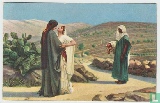 Painting Fine Arts Philip Hermogenes Calderon Ruth und Naomi stengel 1929 Postcard - Image 1