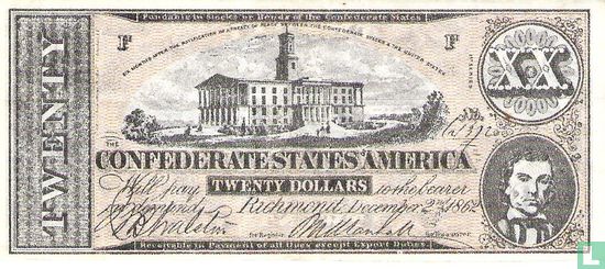 États confédérés d'Amérique 20 dollars - Image 1