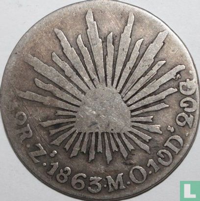 Mexiko 2 Real 1863 (Zs MO) - Bild 1
