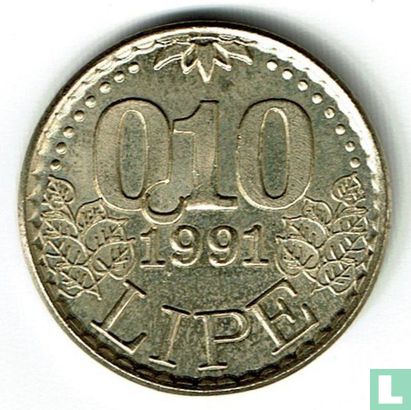 Slovenië 0.10 lipe 1991 - Afbeelding 1