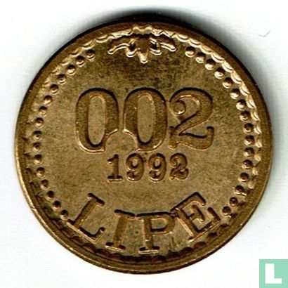 Slovenië 0.02 lipe 1992 - Afbeelding 1