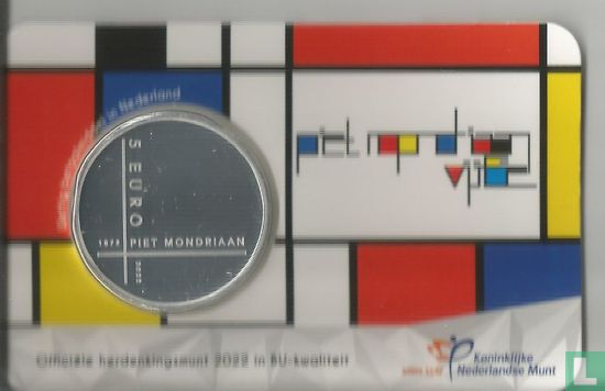 Netherlands 5 euro 2022 (coincard - BU) "Piet Mondriaan" - Image 1