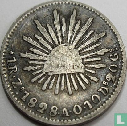 Mexique 1 real 1828 (Zs AO) - Image 1