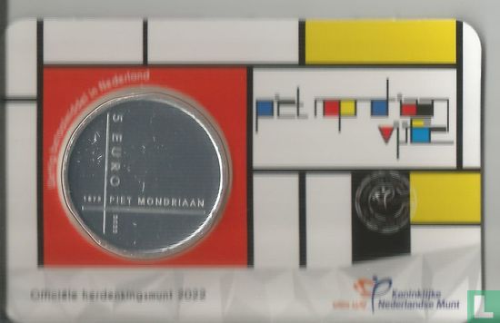 Nederland 5 euro 2022 (coincard - eerste dag van uitgifte) "Piet Mondriaan" - Afbeelding 1