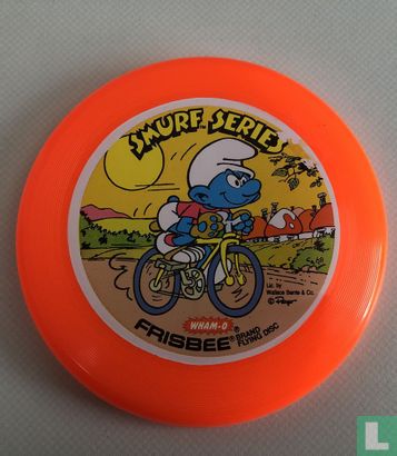 Smurf op de fiets Frisbee - Afbeelding 1