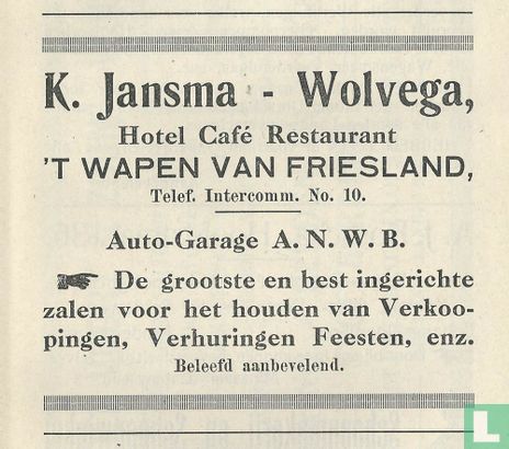K. Jansma " 'T Wapen van Friesland"