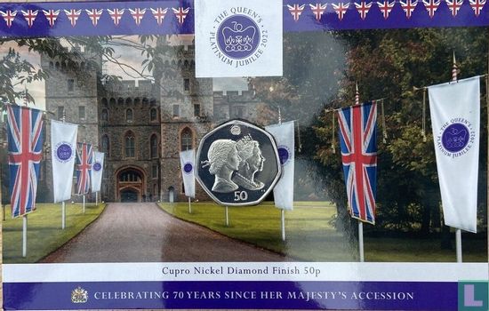 Falklandeilanden 50 pence 2022 (folder) "Platinum jubilee of Her Majesty Queen Elizabeth II" - Afbeelding 1