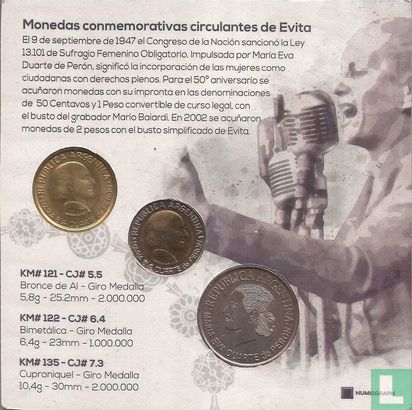 Argentinië combinatie set 2002 "50th anniversary Death of María Eva Duarte de Perón" - Afbeelding 2
