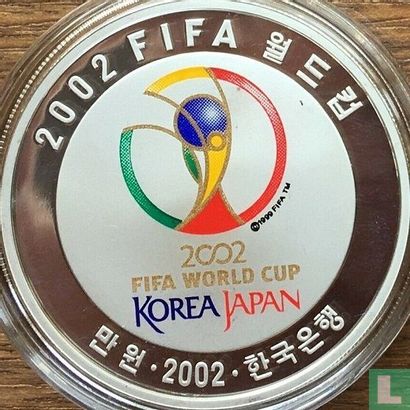 Zuid-Korea 10000 won 2002 (PROOF) "Football World Cup in Korea and Japan - Goalie catching ball" - Afbeelding 2