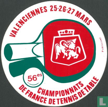 56es championats de France de tennis de table Valenciennes 25-26-27 mars 