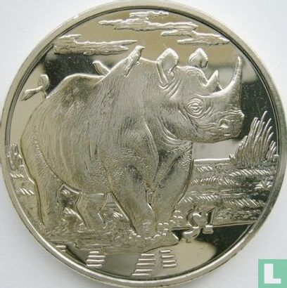Sierra Leone 1 dollar 2007 "Rhino" - Afbeelding 2