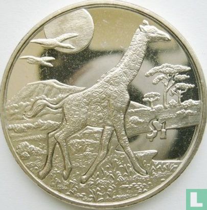 Sierra Leone 1 Dollar 2005 "Giraffe" - Bild 2