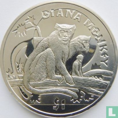 Sierra Leone 1 dollar 2009 "Diana monkey" - Image 2