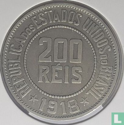 Brazilië 200 réis 1918 - Afbeelding 1