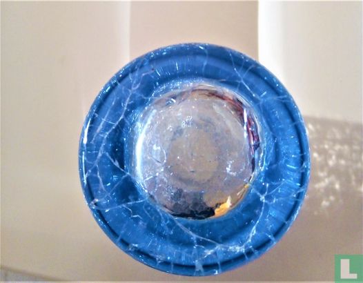 Azuurblauw kristallen vaas/glas - Afbeelding 2