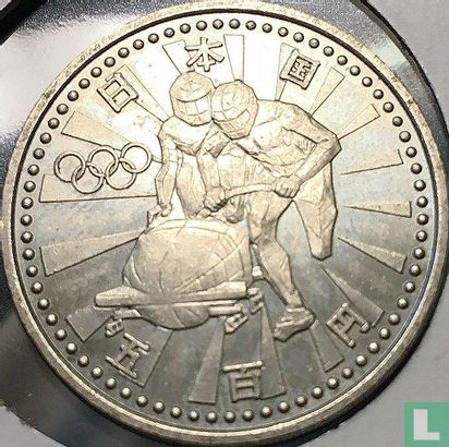 Japan 500 yen 1997 (year 9) "1998 Winter Olympics in Nagano - Bobsleigh" - Image 2