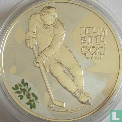 Russia 3 rubles 2014 (PROOF) "Winter Olympics in Sochi - Ice hockey" - Image 2