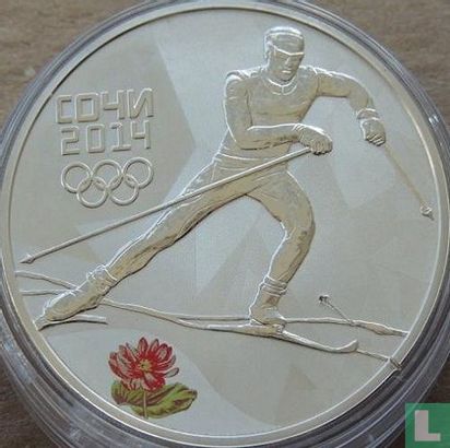 Rusland 3 roebels 2014 (PROOF) "Winter Olympics in Sochi - Cross-country skiing" - Afbeelding 2