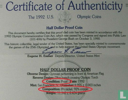 United States ½ dollar 1992 (PROOF) "Summer Olympics in Barcelona" - Image 3