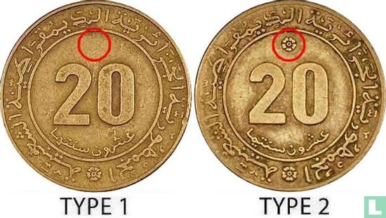 Algérie 20 centimes 1975 (type 2) "FAO" - Image 3