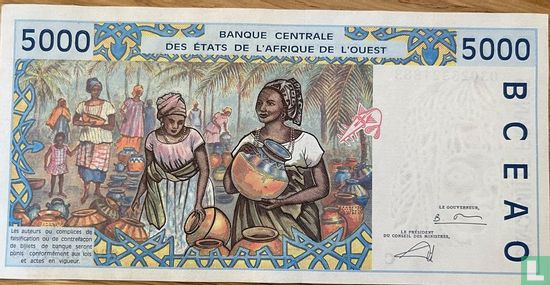 États d'Afrique de l'Ouest 5000 Francs (C- Burkina Faso) - Image 2